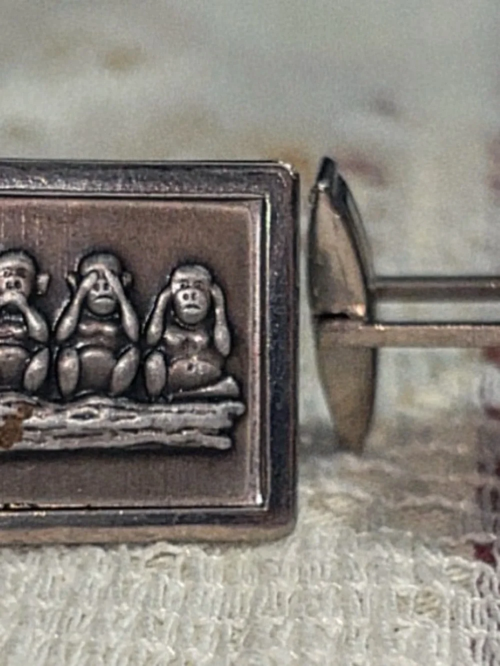Two pairs of Vintage Mid-century Men’s Silver Tone Cufflinks